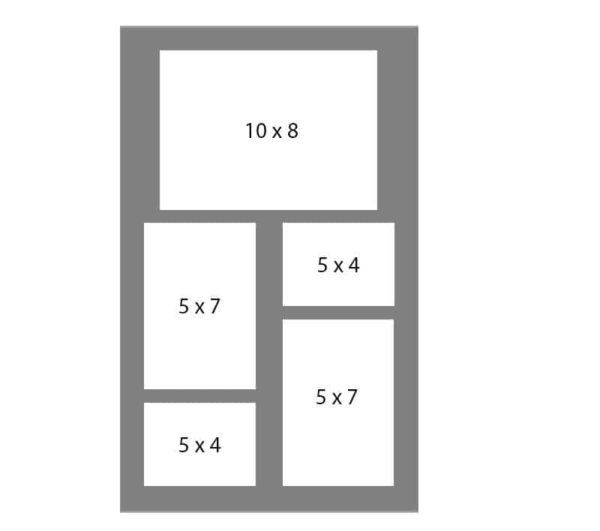 #117 EXMO 1-8x10 - w/ 2-5x7 - w/ 2-5x4 Openings