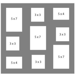 #123 EXMO 3-5x7 - w/ 3-3x3 - w/ 2-5x4 Openings