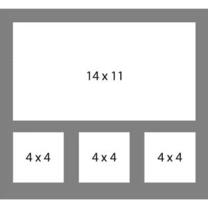 #135 EXMO 1-14x11 w/ 3-4x4 Openings