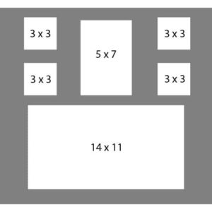 #139 EXMO 1-14x11 w/ 4-3x3 & 1-5x7 Opening